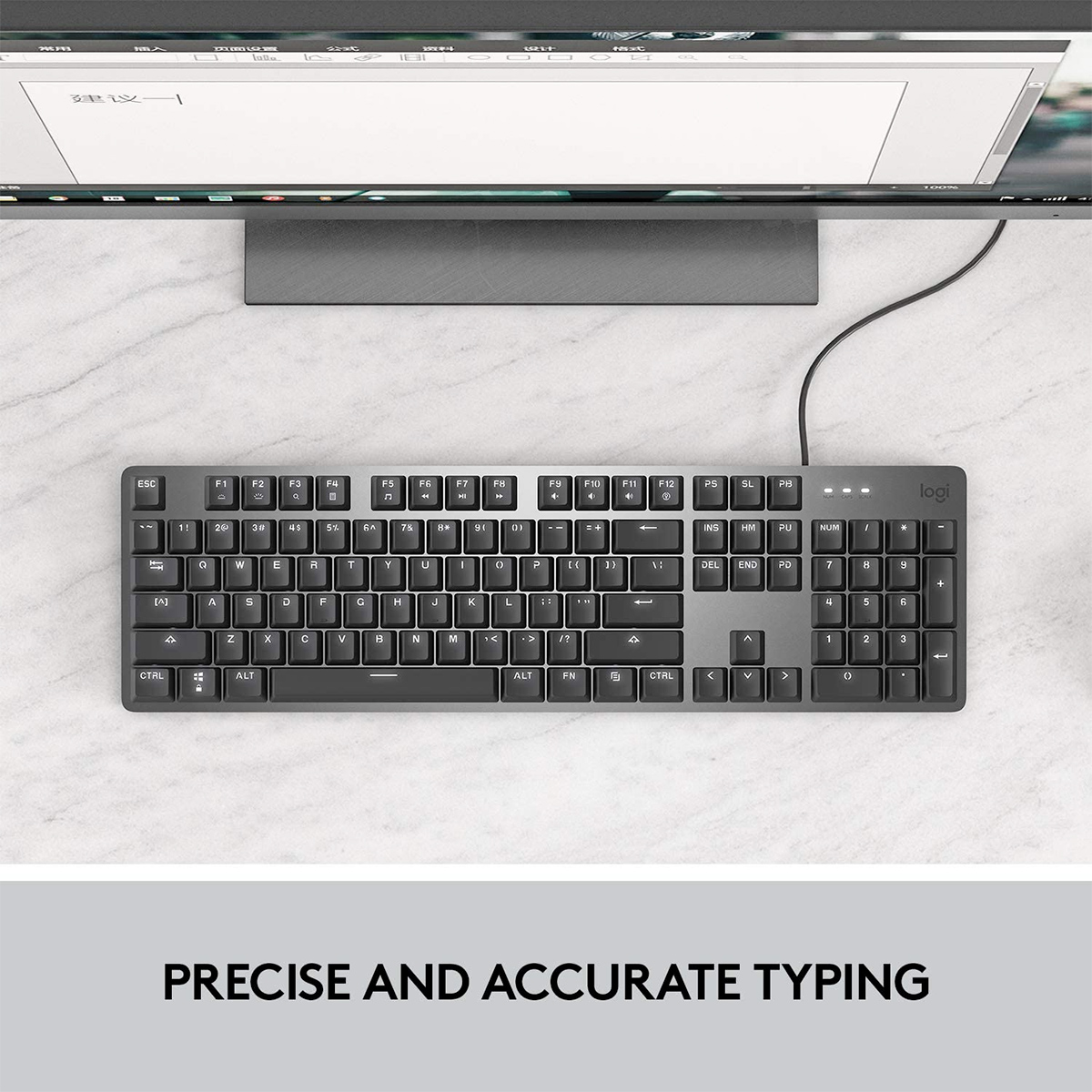 Logitech K845 Keyboard – Teclado Mecânico Iluminado Projetado para Horas de Digitação Confortável miniatura