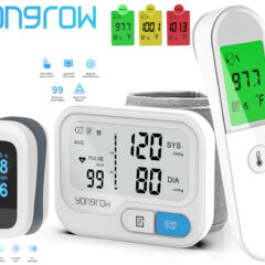 Kit Gadgets de Saúde Yongrow: Oxímetro, Termômetro e Medidor de Pressão