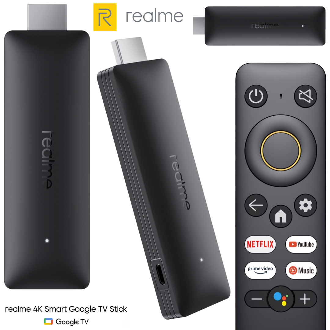 Realme 4K Smart Google TV Stick em Versão Global miniatura