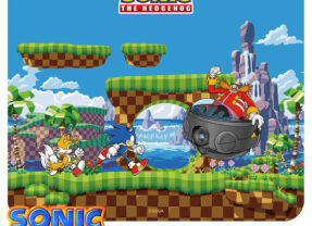 Mouse Pad Sonic Green Hill Zone com Tails e Dr Robotnik