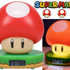 Relógio Despertador Super Cogumelo Vermelho do Mario