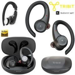 Fones Tribit MoveBuds H1 para esportes com som Hi-Res e 65 horas de bateria