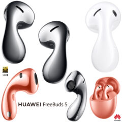 Fones Huawei FreeBuds 5 com design de gota e certificação Hi-Res