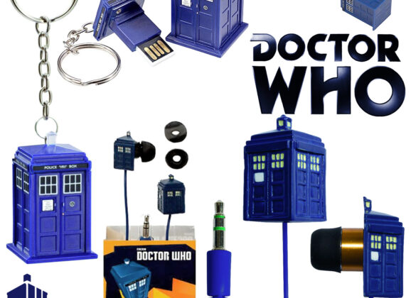 Doctor Who: fones de ouvido e flash drive da TARDIS