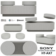 Caixa de som Sony HT-AX7 com alto-falantes destacáveis e som surround 360 graus