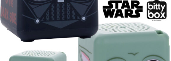 Micro Caixas de Som Star Wars Square Bitty Box com Darth Vader e Grogu
