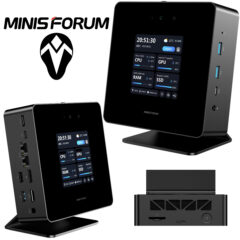 Computador Minisforum UH185 Ultra Mini PC com tela touschscreen