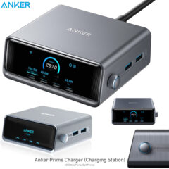 Estação de carregamento Anker Prime Charger 250W com 6 portas USB e tela LCD