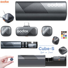 Microfone Godox Cube-S 2.4GHz Wireless Microphone System super pequeno e portátil