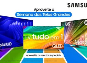 Samsung faz promoção de TVs com telas grandes de até 98 polegadas