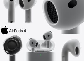 Fones Apple AirPods 4 com cancelamento de ruídos ativo e chip H2