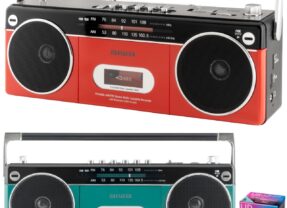 Boombox Aiwa G RCP2 Retro Music Player com fita cassete e Bluetooth