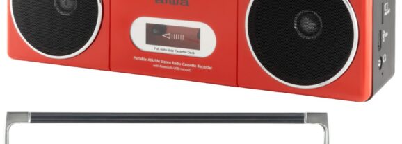 Boombox Aiwa G RCP2 Retro Music Player com fita cassete e Bluetooth