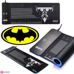 Mousepad Batman XXL Gaming com LEDs RGB e carregador de celular