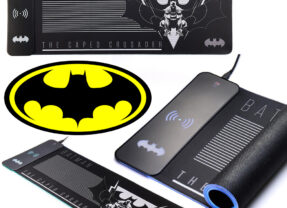 Mousepad Batman XXL Gaming com LEDs RGB e carregador de celular