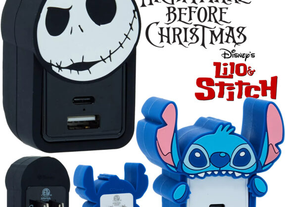 Carregadores USB Disney: Jack Skellington e Stitch