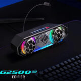 Edifier G2500 Gaming Soundbar com tamanho compacto e luzes RGB