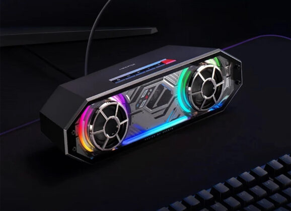 Edifier G2500 Gaming Soundbar com tamanho compacto e luzes RGB