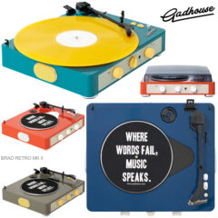 Toca-Discos Gadhouse Brad Retro MKII Turntable com design vintage em várias cores