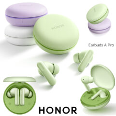 Fones Honor Earbuds A Pro com longa autonomia e cores pastéis
