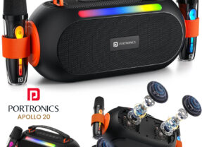 Caixa de som Portronics Apollo 20 Bluetooth Speaker com dois microfones de karaokê