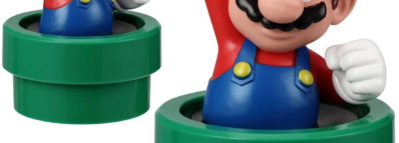 Caixa de som Super Mario Bluetooth dentro de um cano verde