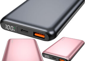 Power Bank Geonav 10.000mAh em cinza espacial ou rosa