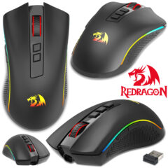 Mouse Redragon Cobra Pro sem fio com 8 botões e 16.000 DPI