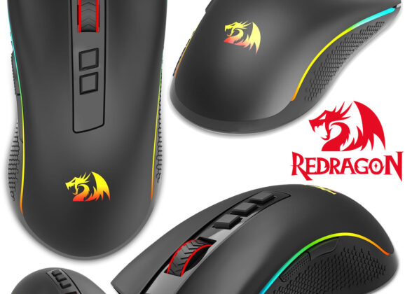 Mouse Redragon Cobra Pro sem fio com 8 botões e 16.000 DPI