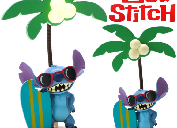 Luminária de mesa Stitch, o Experimento nº 626 com prancha de surfe