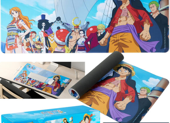 Mousepad One Piece “Wano Country” com Piratas do Chapéu de Palha em estilo Samurai